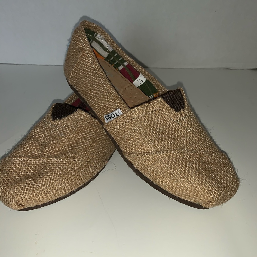 Toms Burlap look size 7w